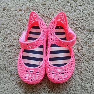 Hot pink jelly shoes